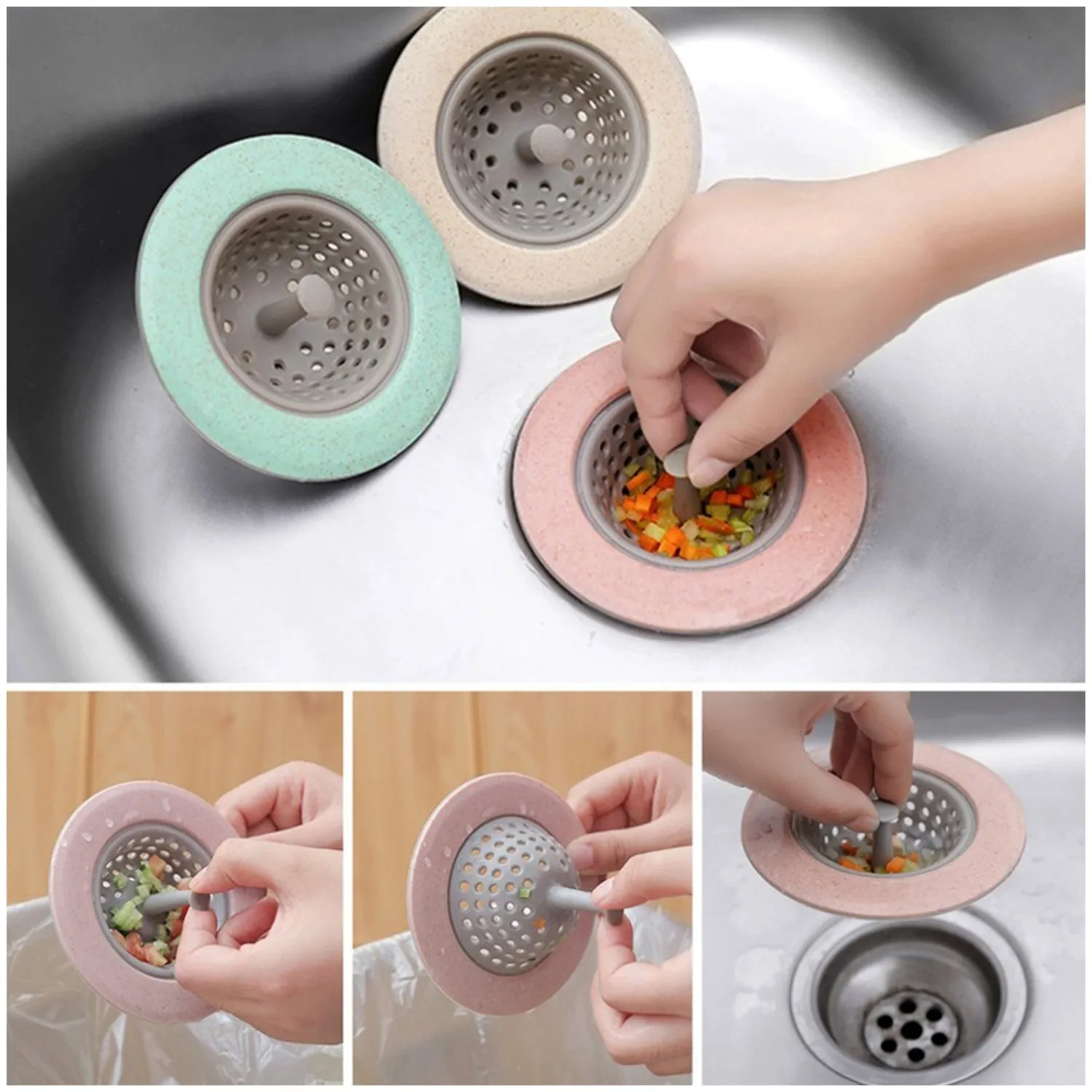 1108 Silicon Sink Strainer Kitchen Drain Basin Basket Sink Drainer