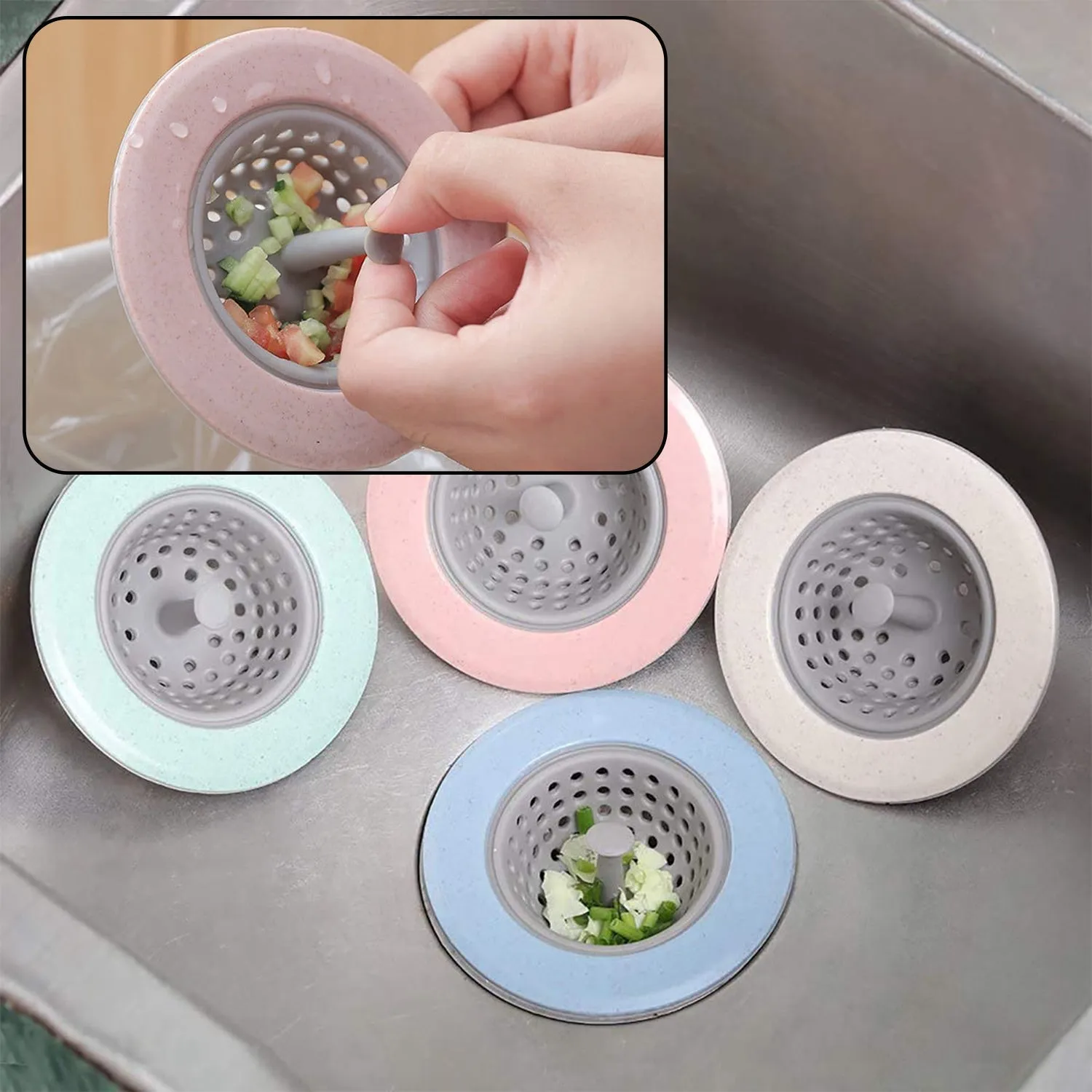 1108 Silicon Sink Strainer Kitchen Drain Basin Basket Sink Drainer