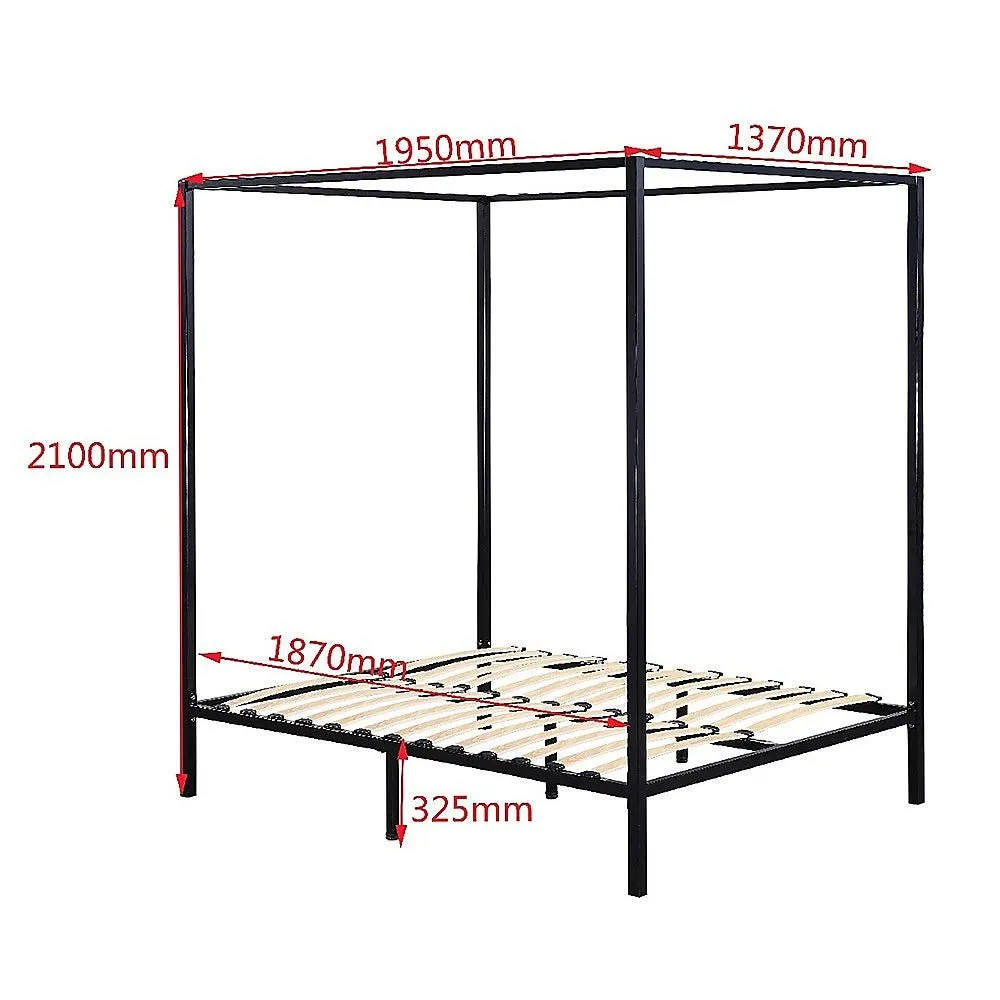4 Poster Double Bed Frame Black