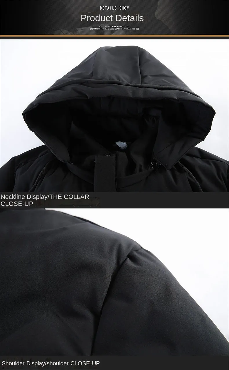 Brand Hooded Casual Fashion Long Thicken Outwear Parkas Jacket Men Winter Windbreaker Coats Men Clothing