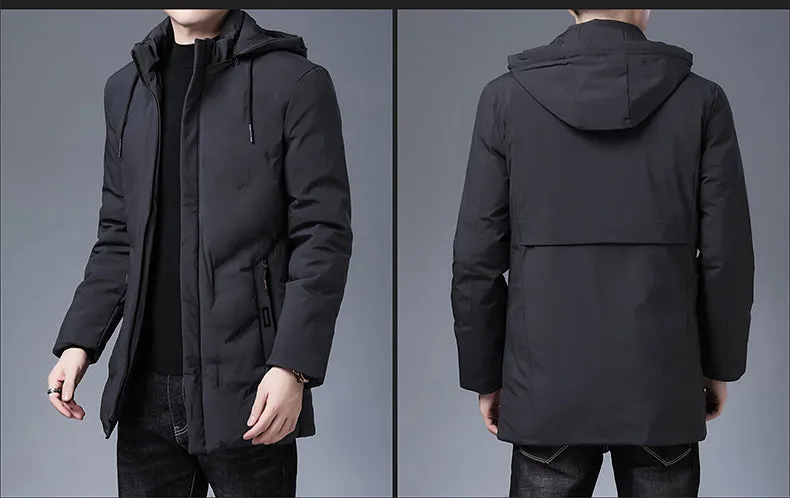 Brand Hooded Casual Fashion Long Thicken Outwear Parkas Jacket Men Winter Windbreaker Coats Men Clothing