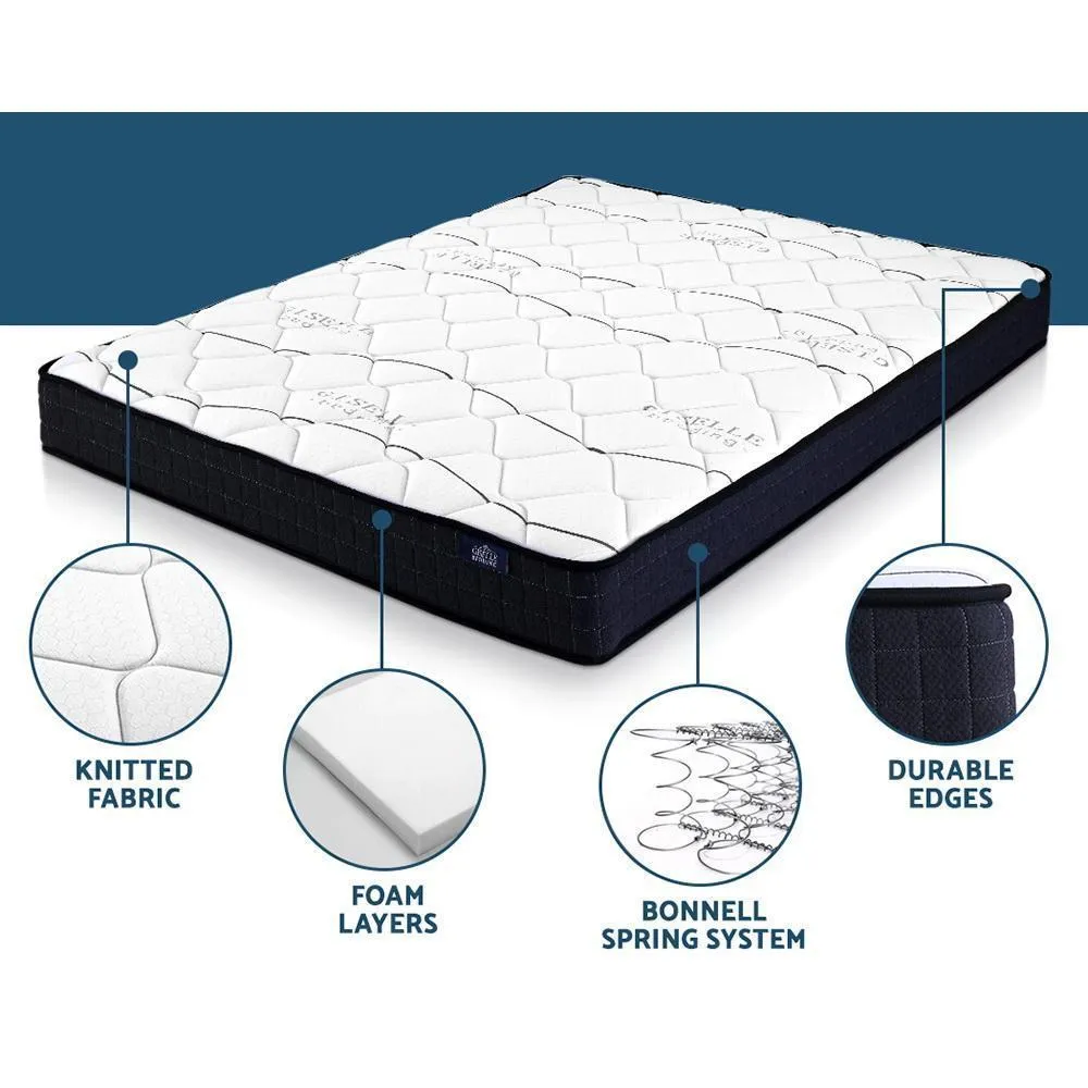 Double Package | Tarcoola Bed Charcoal & Glay Bonnell Spring Mattress (Medium Firm)