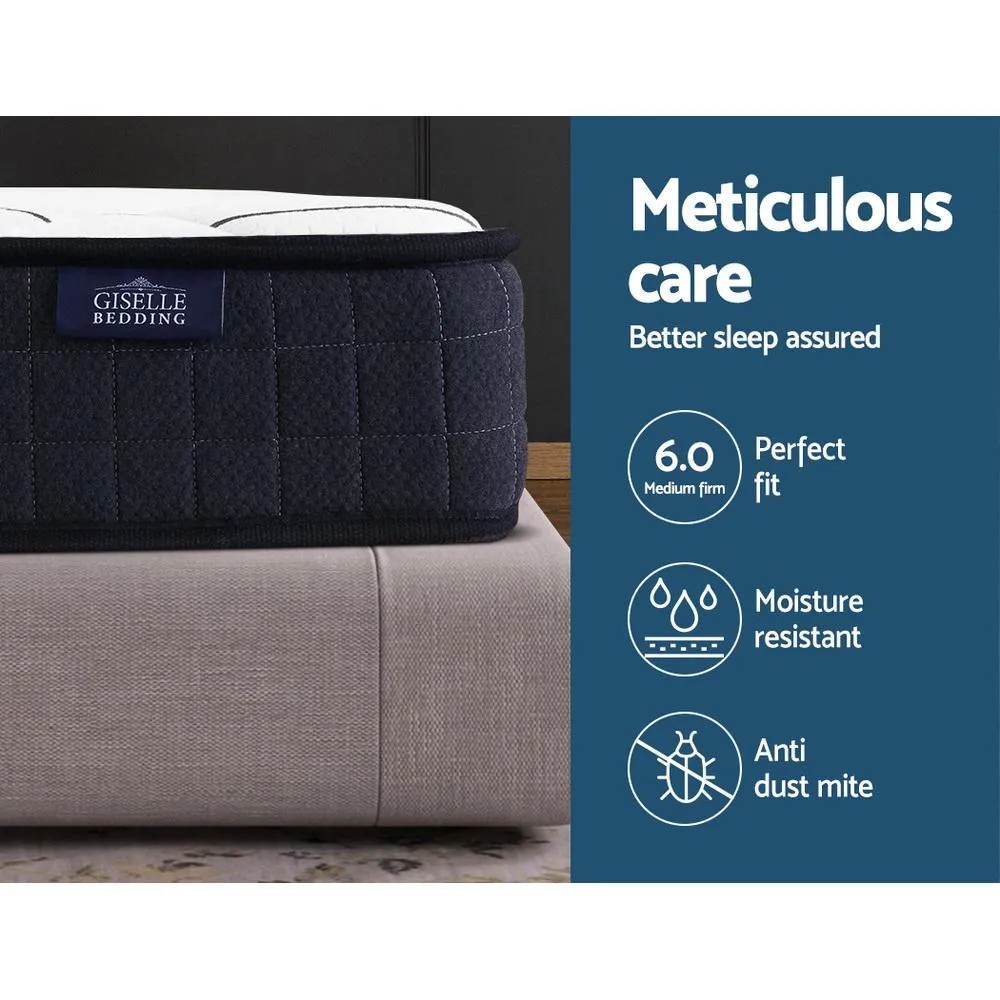 Double Package | Tarcoola Bed Charcoal & Glay Bonnell Spring Mattress (Medium Firm)