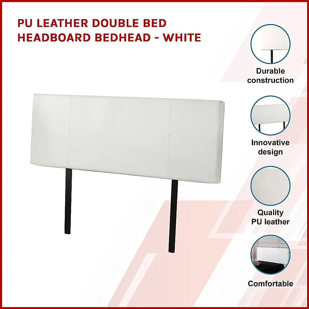 Double Size | PU Leather Bed Headboard Bedhead (White)