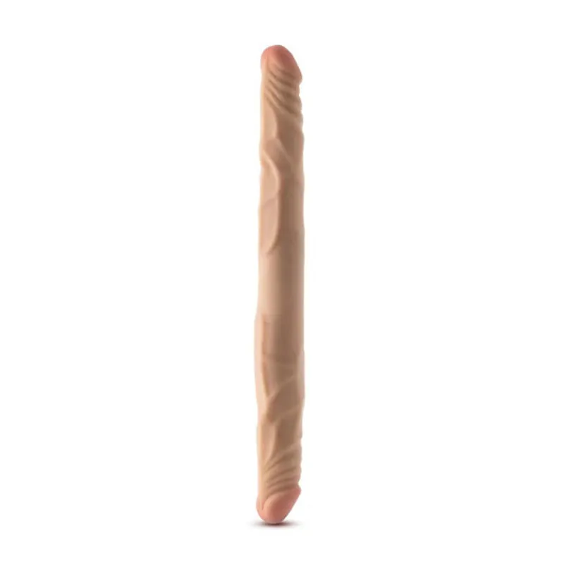 Beige Posable Double Dong - 14-inch, by Dr. Skin Plus