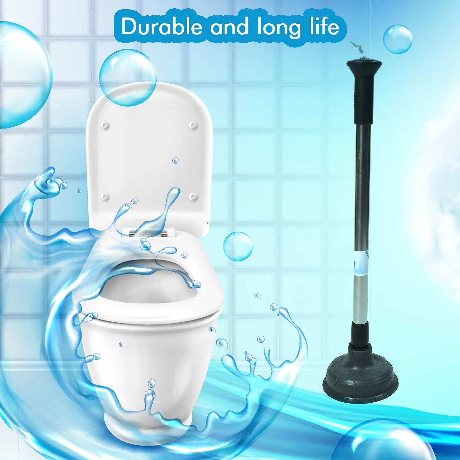 Drain Unblocker Cleaner Sink Plunger Cleaning Pump For Kitchen Sink, Toilet, Bathroomoilet_plunger_pump