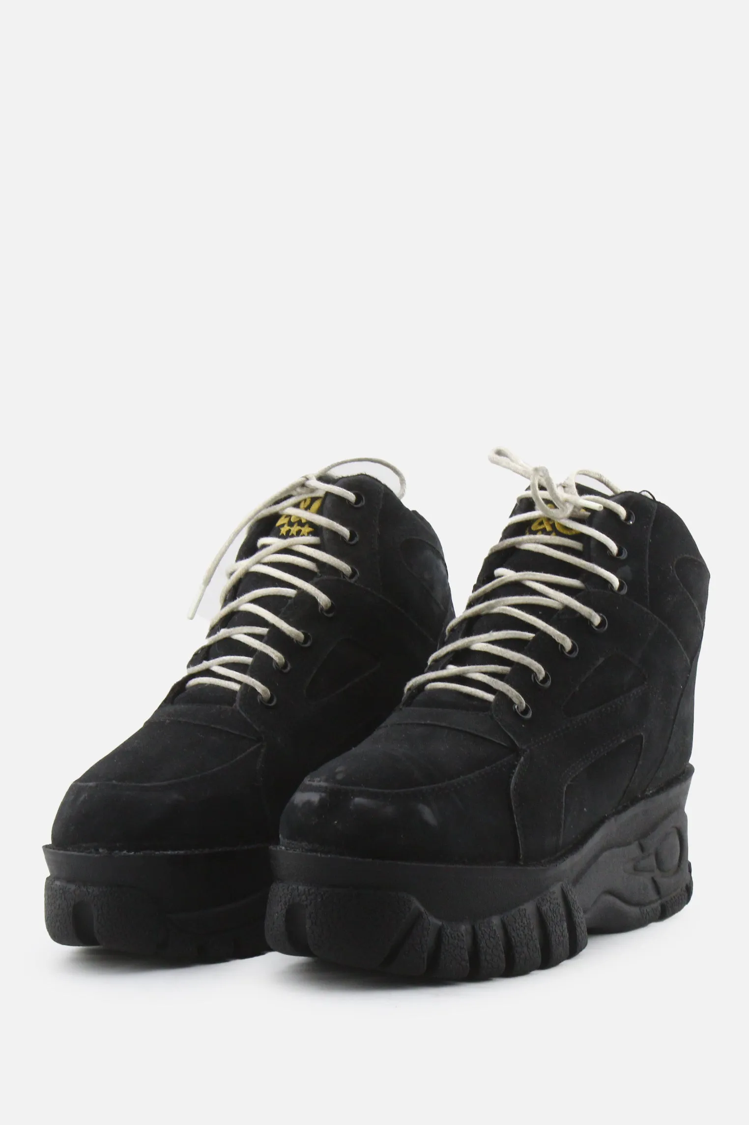 E & C Laces Combat Ankle Boots | Suede