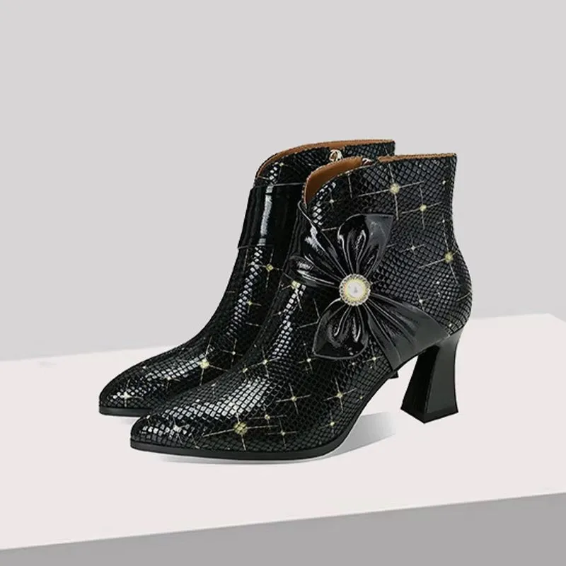 ExoticLuxe Autumn Texture Ankle Boots