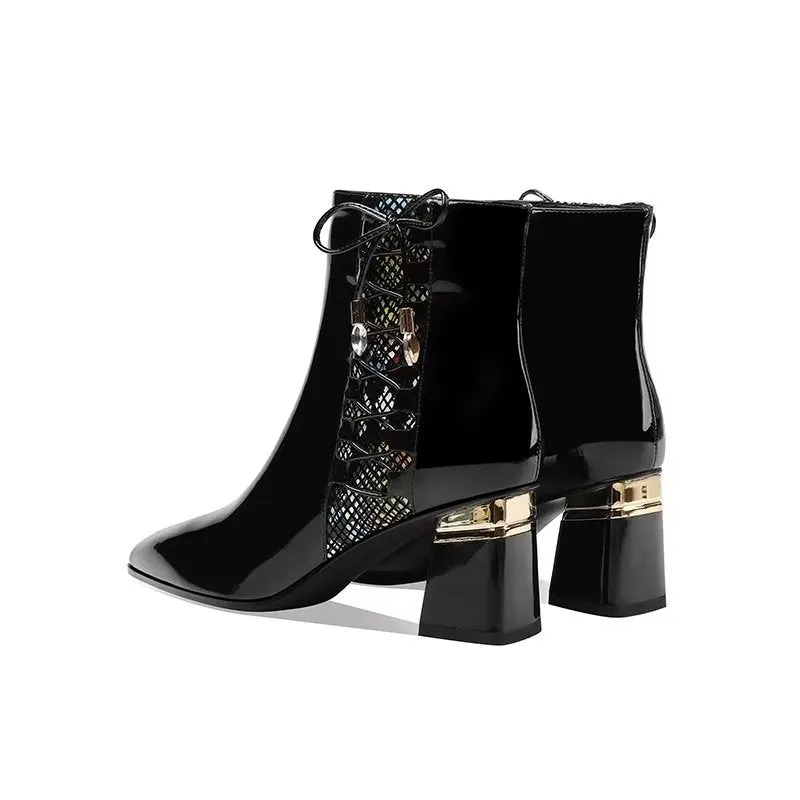 LuxeLeather Chic Pointed Ankle Boots