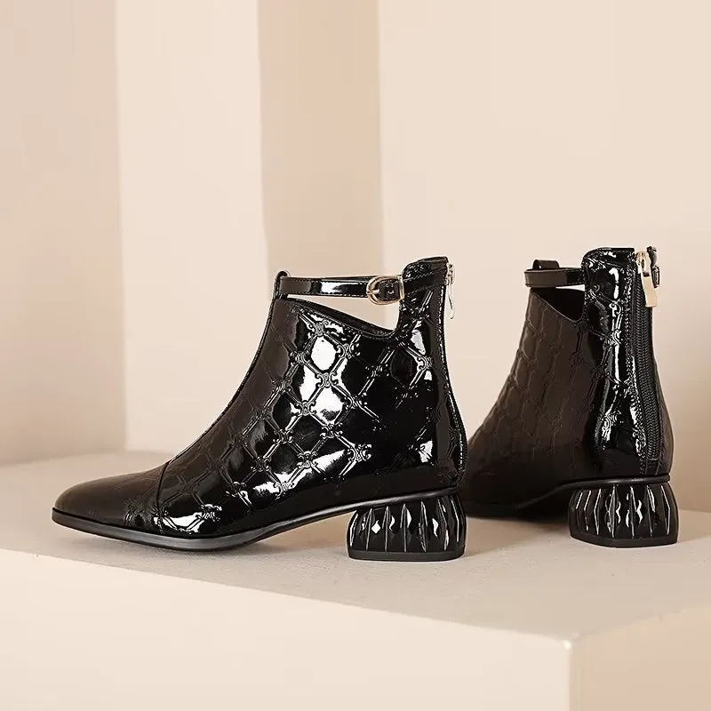 LuxeLeather Exotic Modish Ankle Boots