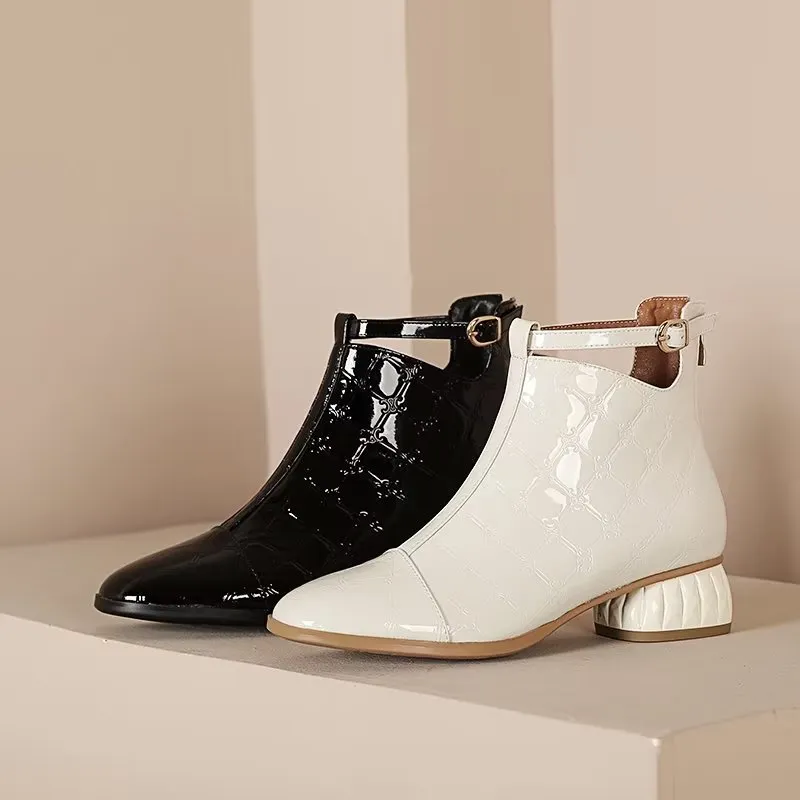 LuxeLeather Exotic Modish Ankle Boots