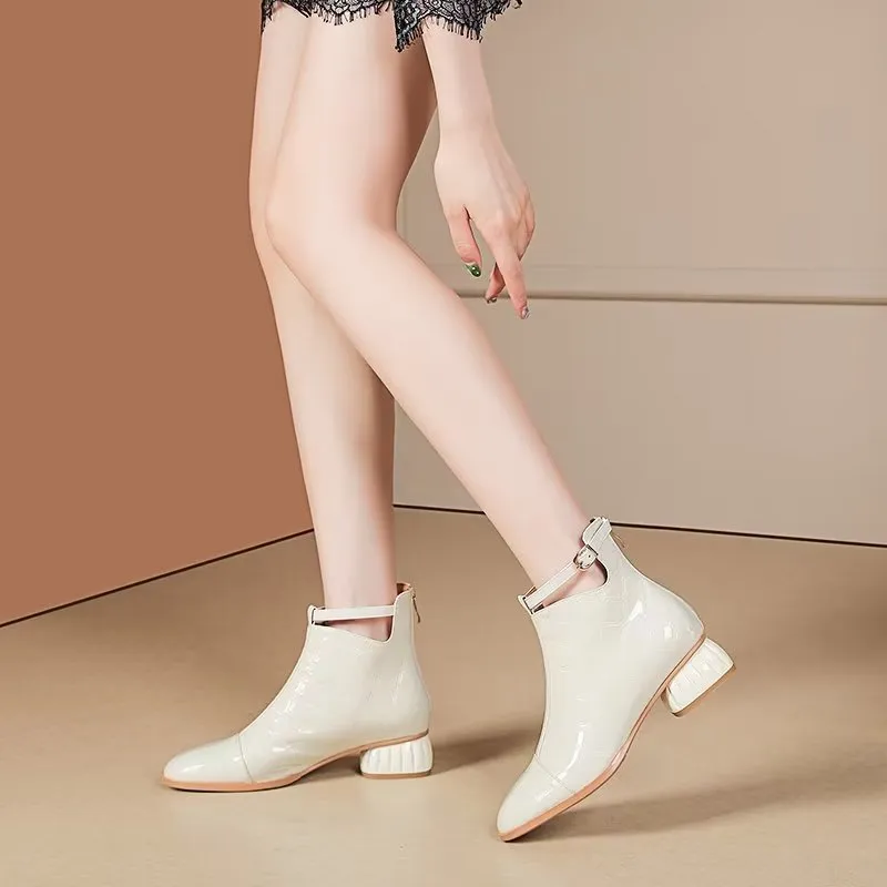 LuxeLeather Exotic Modish Ankle Boots