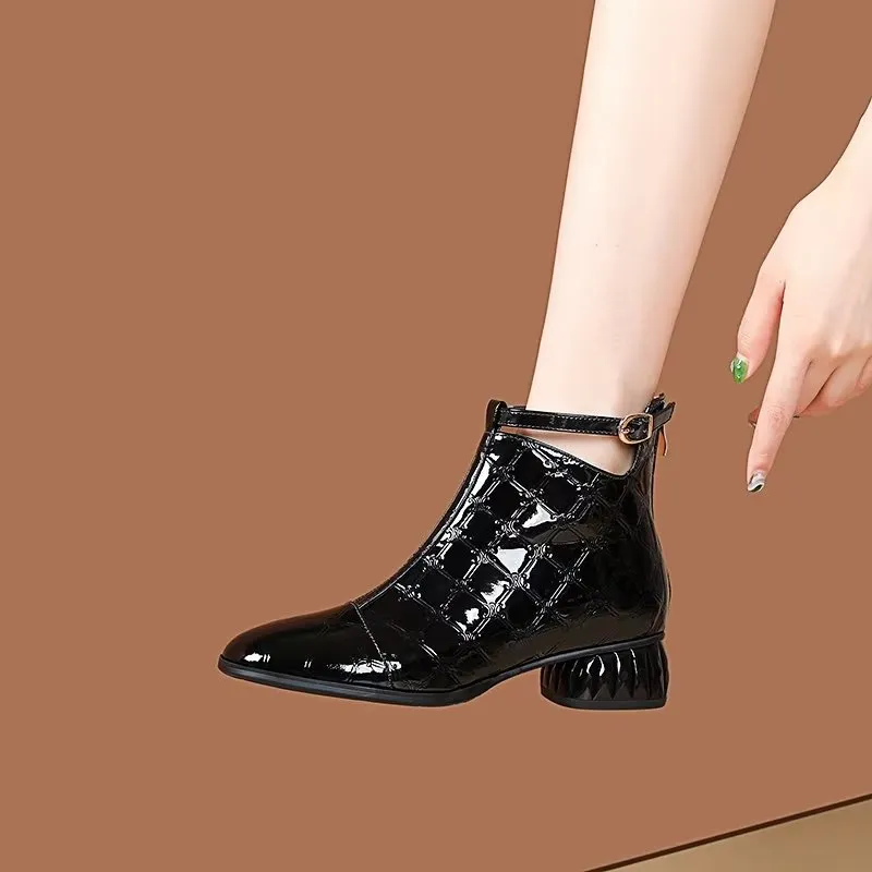 LuxeLeather Exotic Modish Ankle Boots