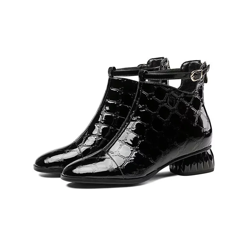 LuxeLeather Exotic Modish Ankle Boots
