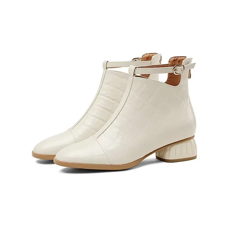 LuxeLeather Exotic Modish Ankle Boots