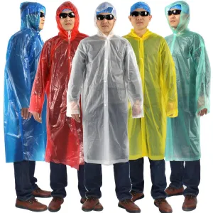 Plastic Rain Cover Portable Rainwear Disposable Outdoor Transparent Raincoat with Hood