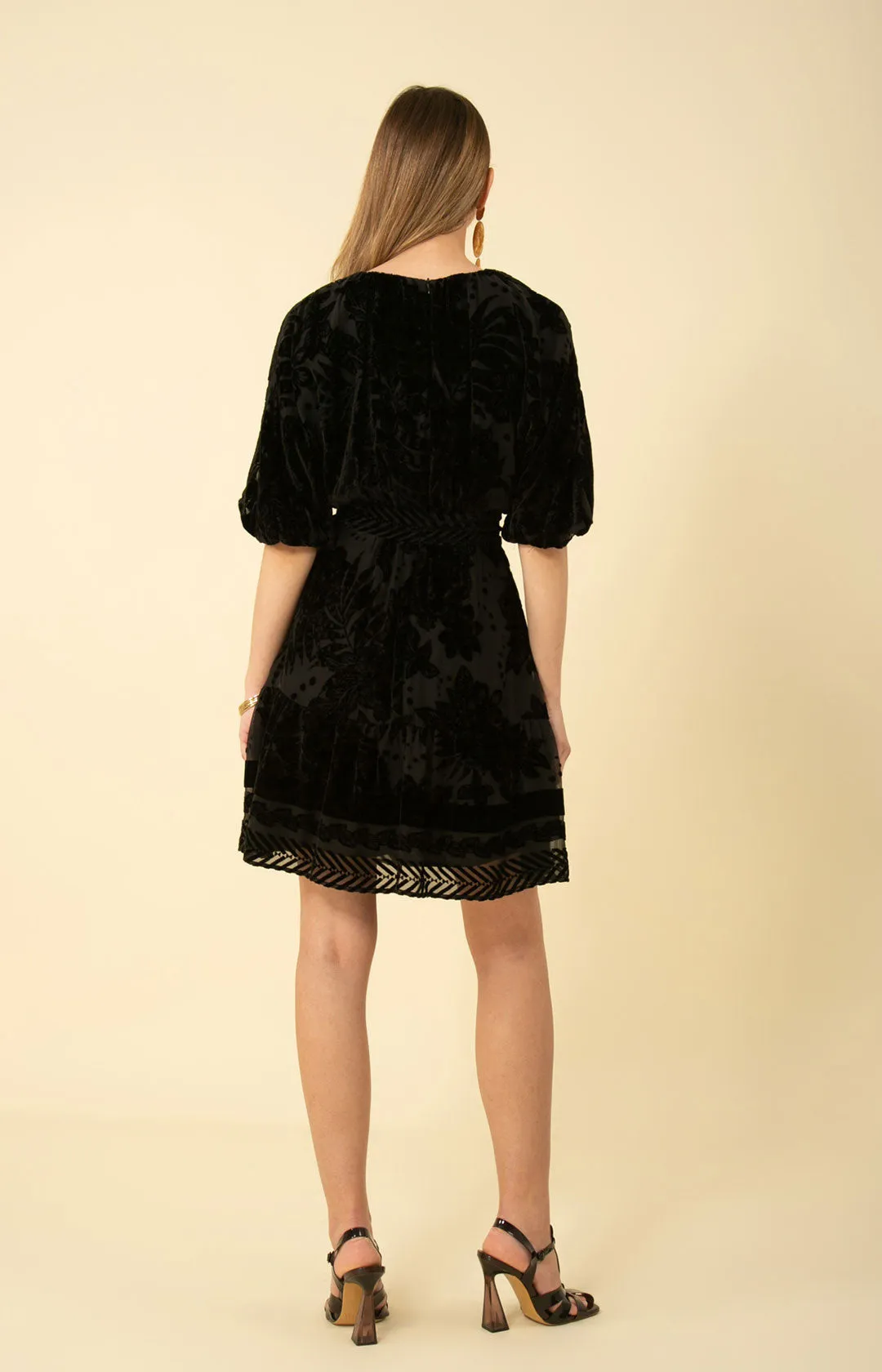 Ruby Solid Velvet Burnout Dress