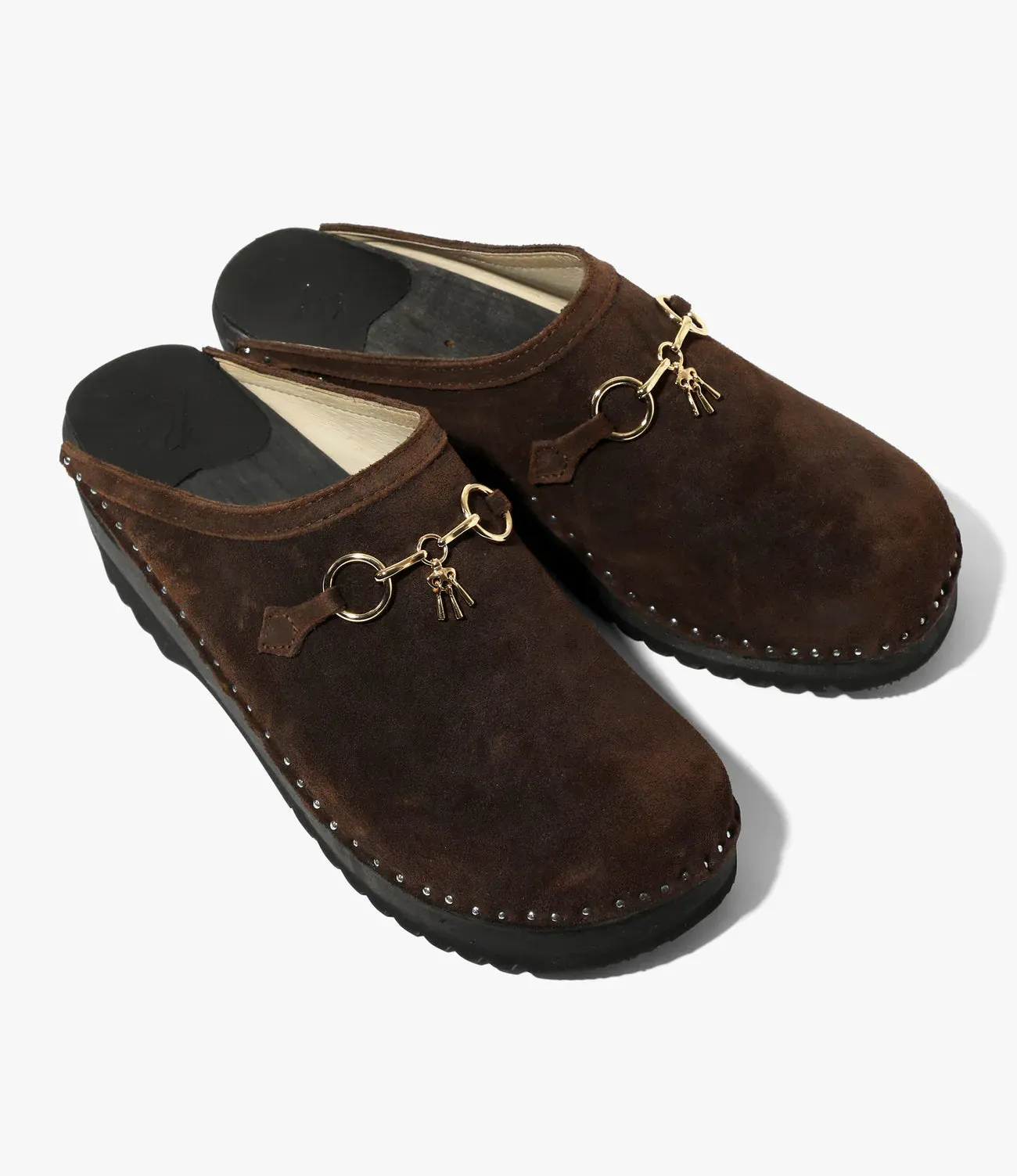 Tassel Bit 'Monet' Clog – Dark Brown Rough Out