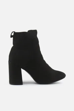 Timbo Stretchable Block Ankle Boots | Suede