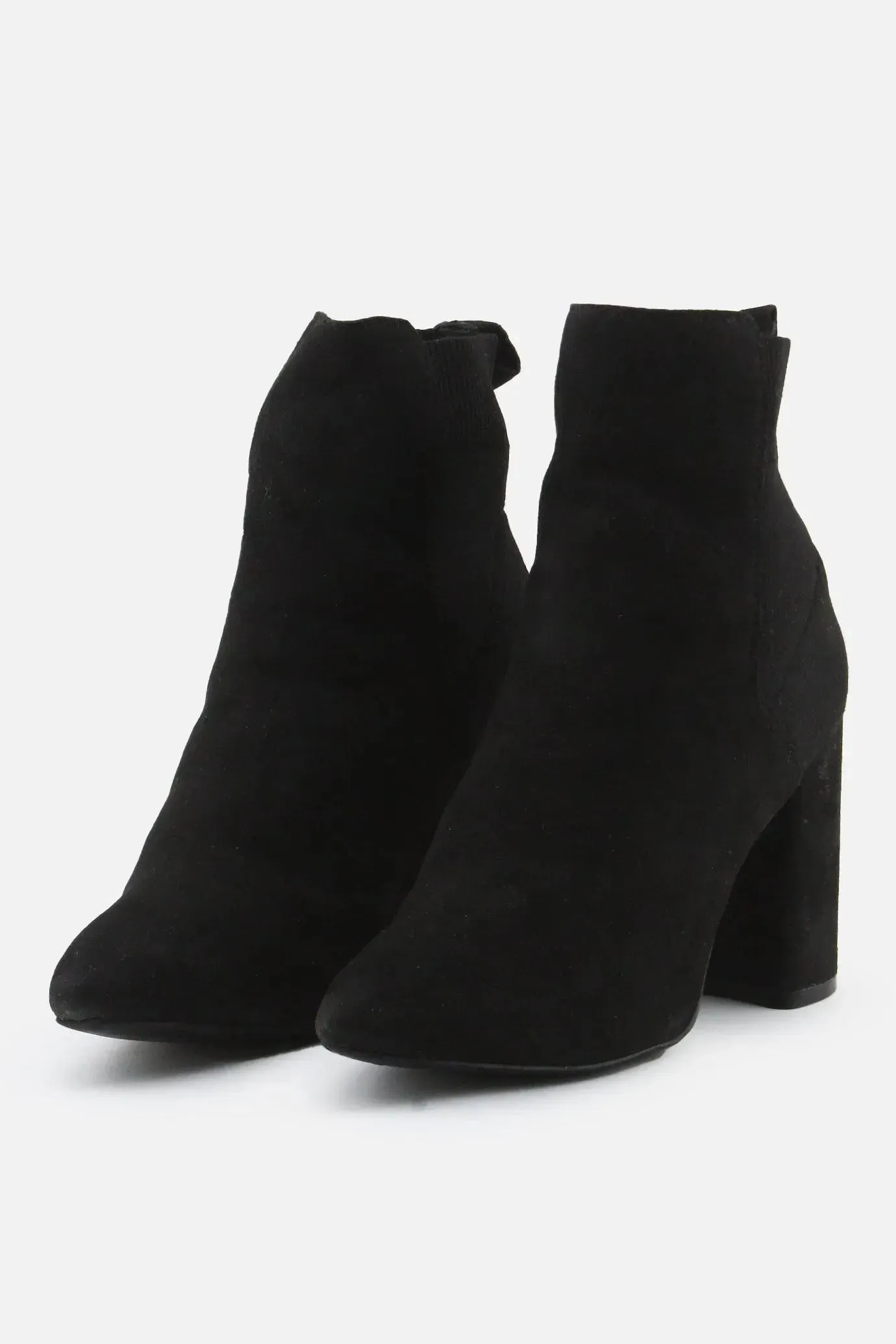 Timbo Stretchable Block Ankle Boots | Suede