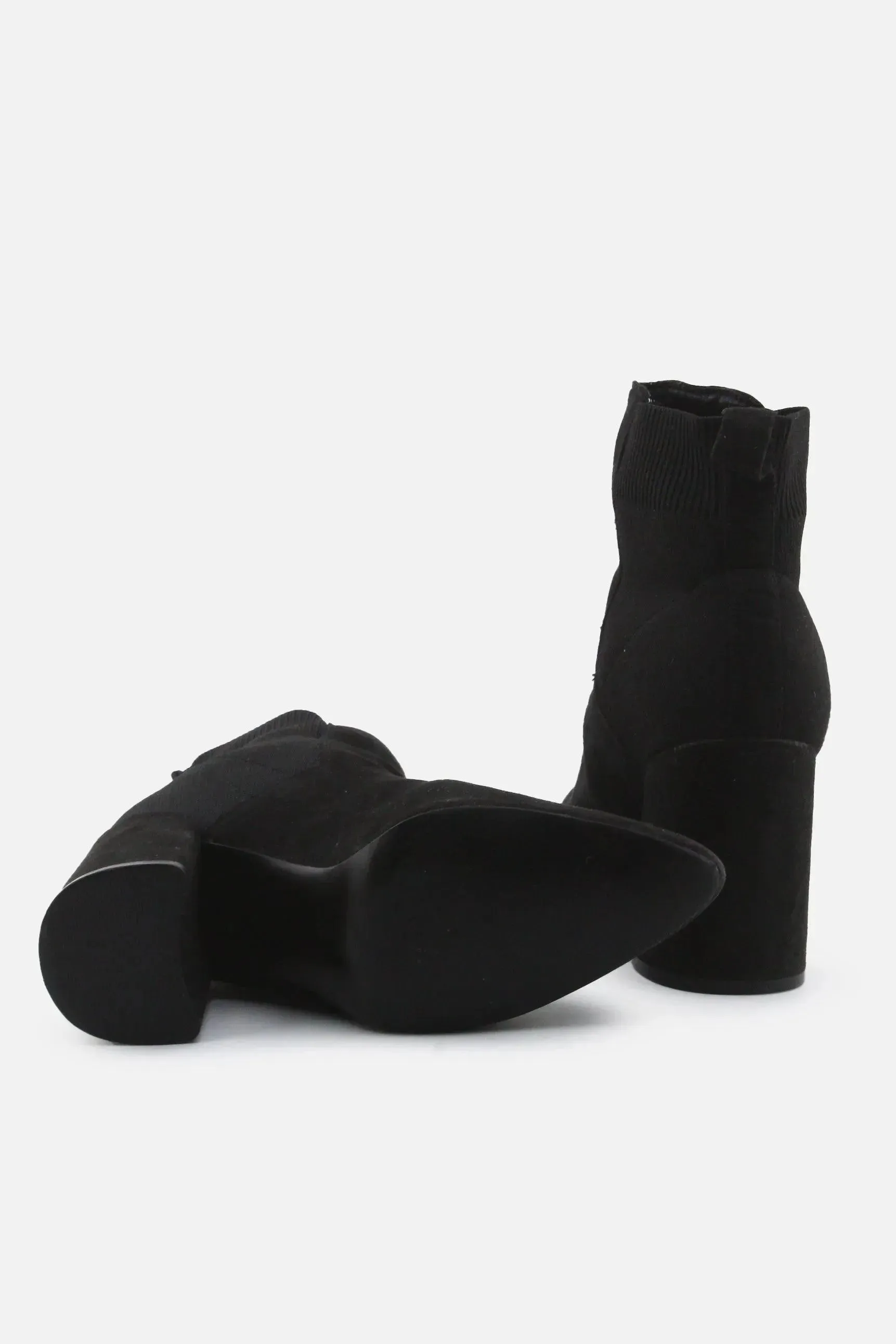 Timbo Stretchable Block Ankle Boots | Suede