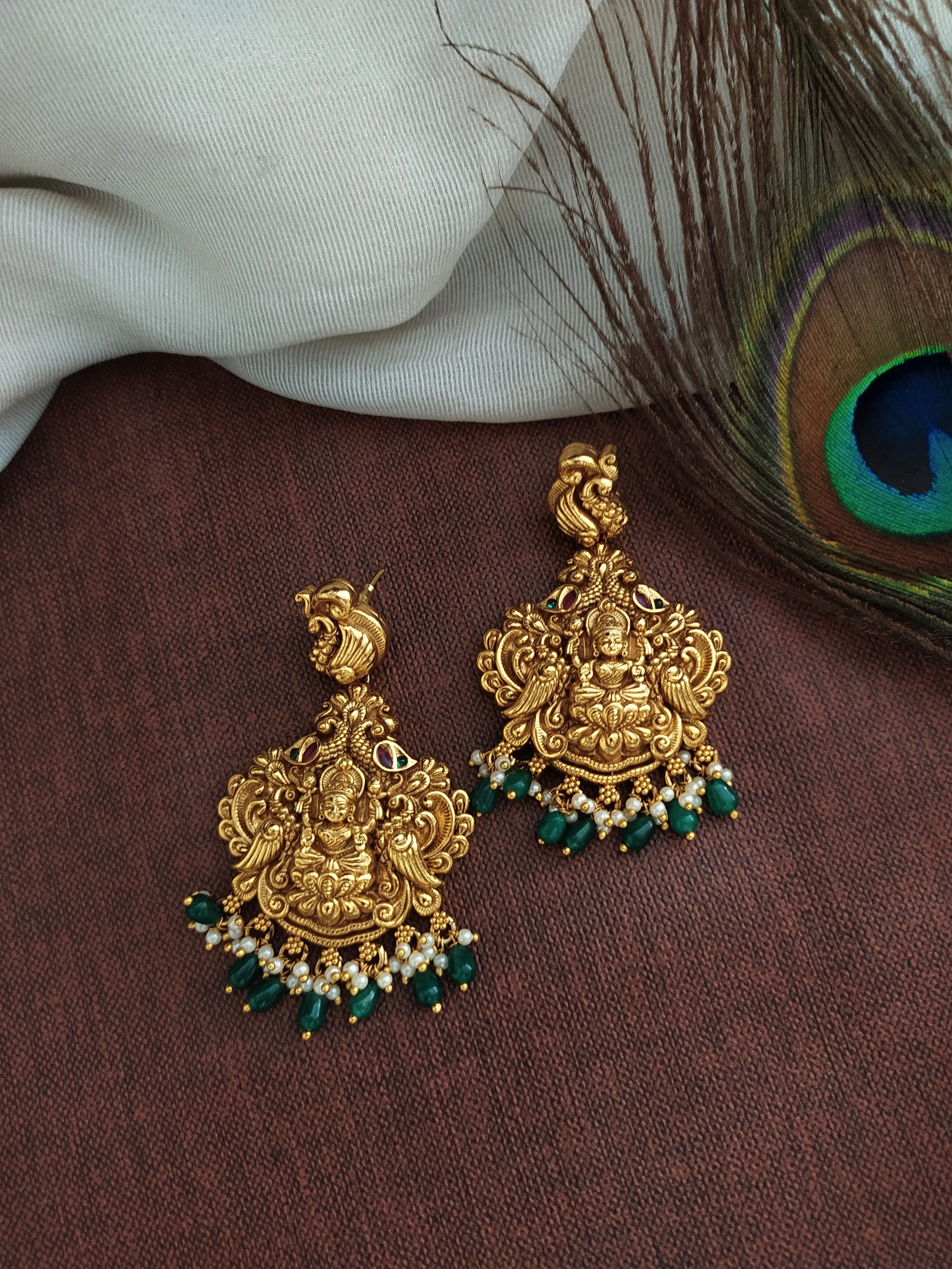 Traditional Antique Nagas Beaded Lakshmi Long Haram Set